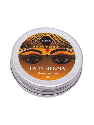 Краска для бровей на основе хны Черная Premium Line, Lady Henna 10 гр