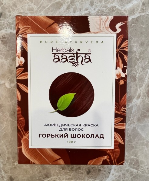 Натуральная Хна для волос Горький шоколад, Ааша