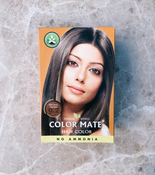 Травяная краска для волос "Color Mate", коричневая 75 гр