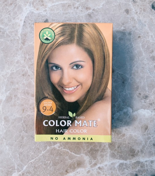 Травяная краска для волос "Color Mate", Золотисто-коричневая 75 гр