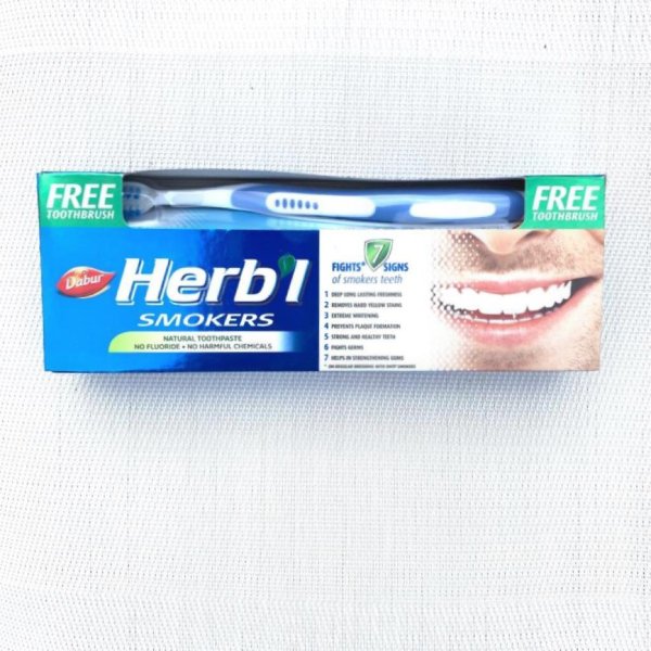 Зубная паста Smokers (для курящих) + зубная щетка, Dabur Herbl 